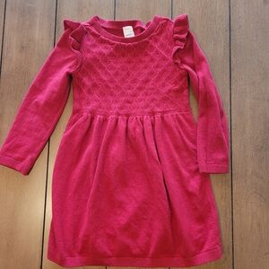 Carter's Red Sweater Long Sleeve Dress Sz 4